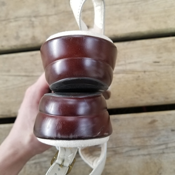 SAS Quatro Slingback Floral Flower Power y2k Strappy Bone Leather Sandals 7.5 - Picture 4 of 9